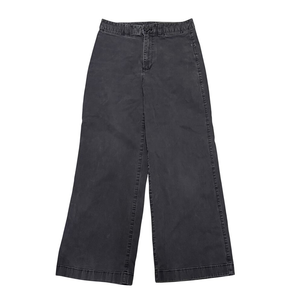 Gap High Rise Stride Ankle Wide Leg Washed Black Jean 6x26 Chic Capsule Cotton